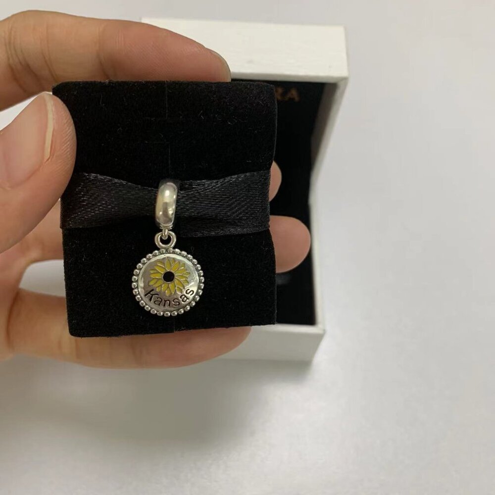 Pandora Kansas City Sunflower Exclusive Dangle Charm Pendant